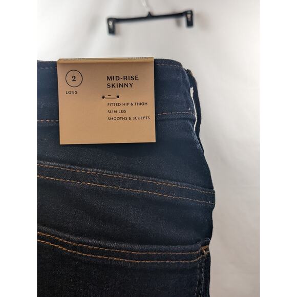 Mid Rise Skinny Jeans Universal Thread Medium Wash Blue‎ Denim 2 Casual Cropped - Picture 7 of 12